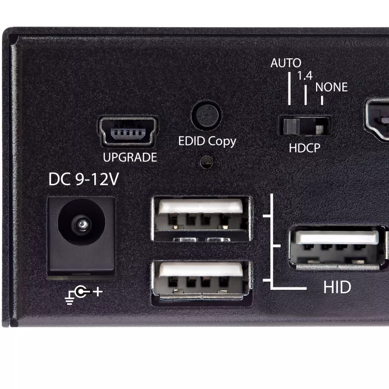 StarTech.com 2 prievadų HDMI KVM jungiklis – vienam monitoriui 4K 60Hz Ultra HD HDR – Staliniam kompiuteriui skirtas HDMI 2.0 KVM jungiklis su 2 prievadų USB 3.0 šakotuvu (5 Gbit/s) ir 4x USB 2.0 HID, garsu – perjungimas sparčiaisiais klavišais – TAA