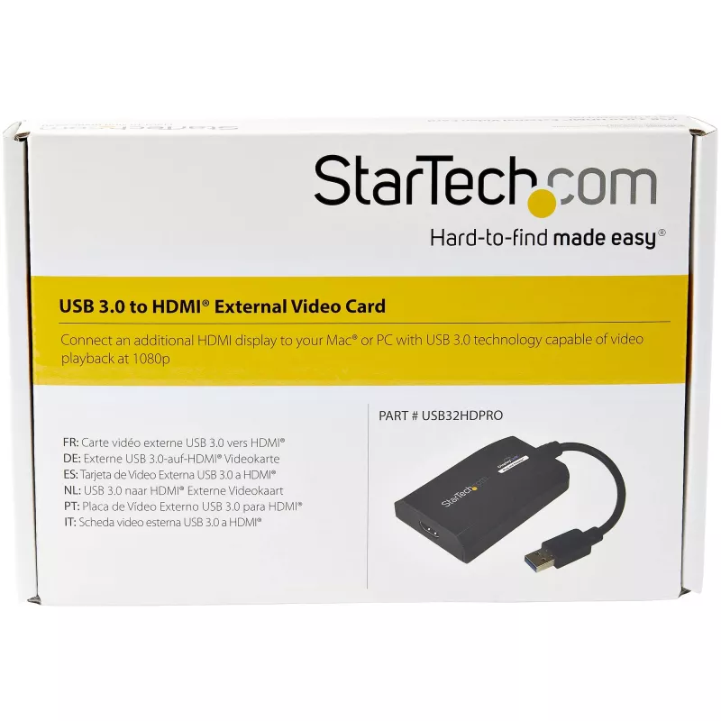 StarTech.com USB 3.0 į HDMI adapteris – DisplayLink sertifikuotas – 1080p (1920x1200) – USB Type-A į HDMI ekrano adapterio keitiklis monitoriui – Išorinė vaizdo ir grafikos plokštė – Windows/Mac