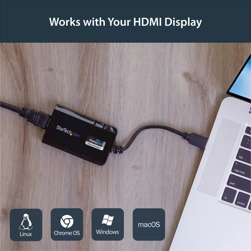 StarTech.com USB 3.0 į HDMI adapteris – DisplayLink sertifikuotas – 1080p (1920x1200) – USB Type-A į HDMI ekrano adapterio keitiklis monitoriui – Išorinė vaizdo ir grafikos plokštė – Windows/Mac
