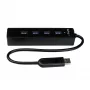 StarTech.com 4 prievadų nešiojamas SuperSpeed USB 3.0 šakotuvas su integruotu kabeliu