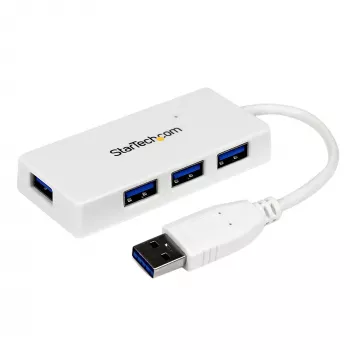StarTech.com Nešiojamasis 4 prievadų SuperSpeed Mini USB 3.0 šakotuvas – baltas