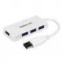 StarTech.com Nešiojamasis 4 prievadų SuperSpeed Mini USB 3.0 šakotuvas – baltas