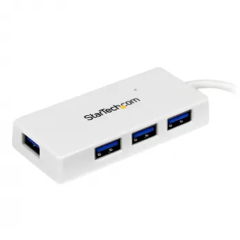 StarTech.com Nešiojamasis 4 prievadų SuperSpeed Mini USB 3.0 šakotuvas – baltas