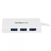 StarTech.com Nešiojamasis 4 prievadų SuperSpeed Mini USB 3.0 šakotuvas – baltas