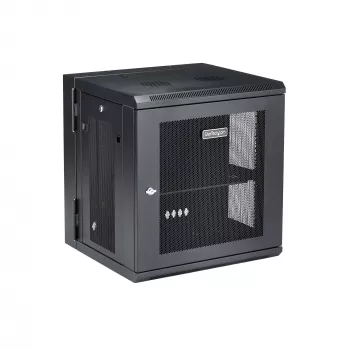 StarTech.com 4-Post 12U Wall Mount Network Cabinet with 1U Shelf, 19 inch Hinged Wall-Mounted Server Rack for Data / AV / Electronics / Computer Equipment, Flexible Vented Rack Enclosure