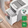 Popieriaus smulkintuvas LEITZ IQ Autofeed Small Office 100, kryžminis pjovimas P-4, 8 lapų, 22 cm padavimo anga, 34 l dėžė, pilkas