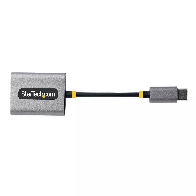 StarTech.com USB-C ausinių skirstytuvas, USB-C dvigubas laisvų rankų adapteris su mikrofono įėjimu, USB-C į 3,5 mm garso adapteris / ausinių donglas, USB-C į garso lizdo / pagalbinio išėjimo adapteris, 24 bitų DAC