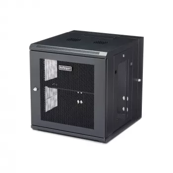 StarTech.com 4 stulpų 12U sieninė tinklo spinta su 1U lentyna, 19 colių šarnyrinė prie sienos montuojama serverių stelažas, skirtas duomenų / AV / elektronikos / kompiuterinės įrangos, lanksti ventiliuojama stelažo korpusas