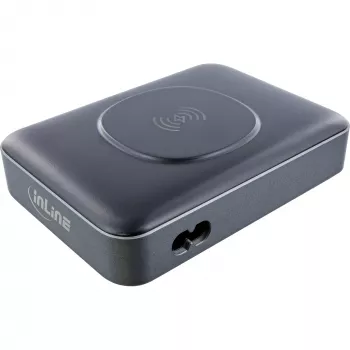 Nešiojamoji baterija InLine Qi Powerstation Multiport, 20 V