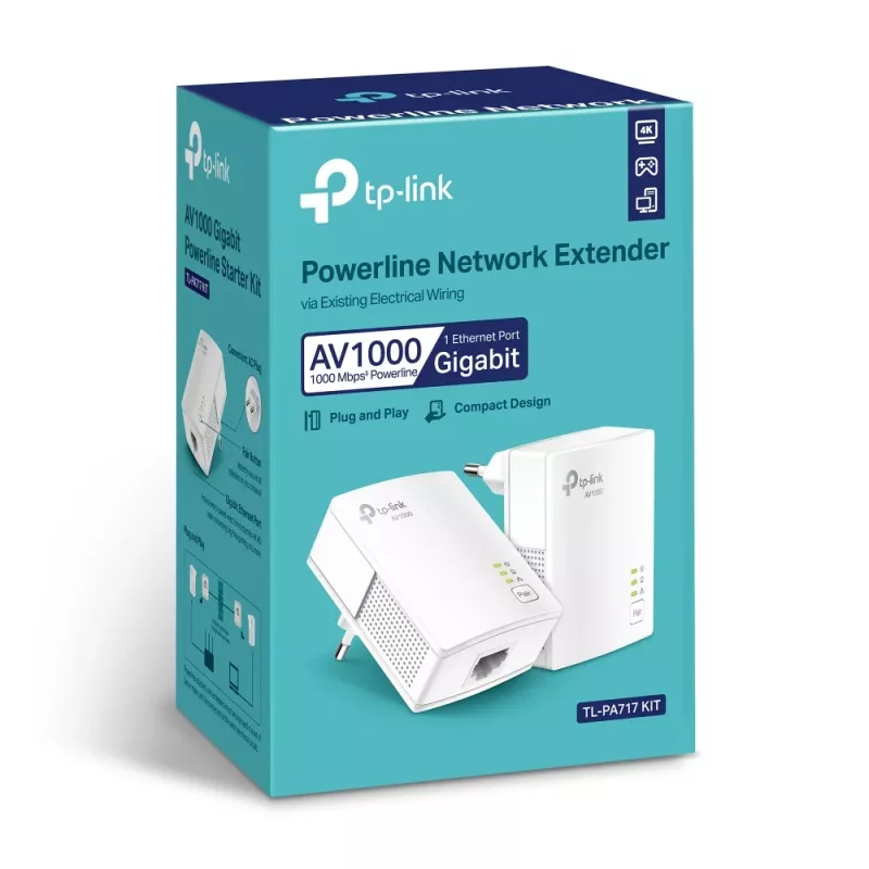 TP-Link TL-PA717KIT 1000 Mbit/s Ethernet LAN White 2 vnt.