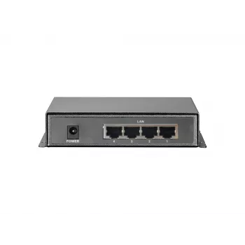LevelOne 5 prievadų Fast Ethernet PoE komutatorius, 4 PoE išėjimai, 120 W, maitinimo adapteris komplekte