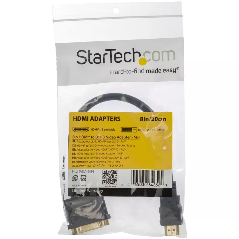 StarTech.com 8 colių HDMI į DVI-D vaizdo kabelio adapteris - HDMI kištukas į DVI-D lizdą