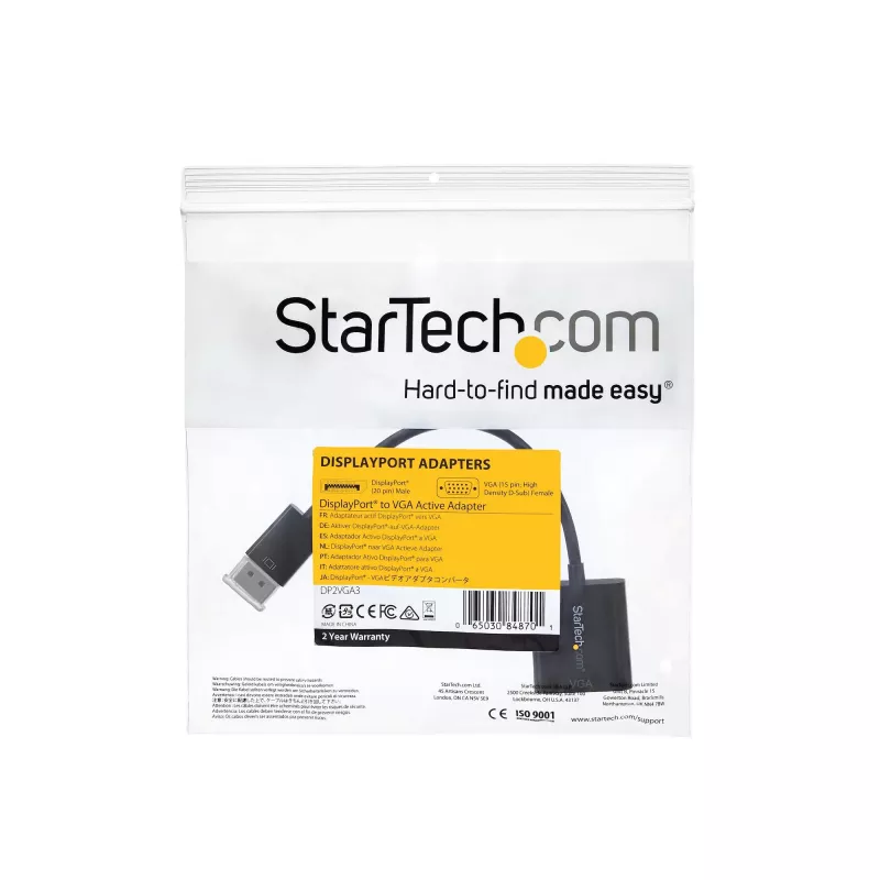 StarTech.com DisplayPort į VGA adapteris - Aktyvus DP į VGA keitiklis - 1080p vaizdo - DP/DP++ šaltinis į VGA monitoriaus kabelio adapteris - DP į VGA adapterio raktas skaitmeninis į analoginį - DP 1.2 į VGA