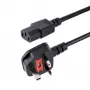 StarTech.com 3 m UK kompiuterio maitinimo laidas, 18AWG, BS 1363 į C13, 10A 250V, juodas pakaitinis kintamosios srovės maitinimo laidas, kompiuterio maitinimo šaltinio laidas, televizoriaus/monitoriaus maitinimo laidas