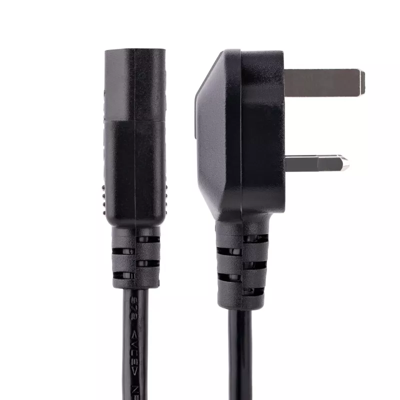 StarTech.com 3 m UK kompiuterio maitinimo laidas, 18AWG, BS 1363 į C13, 10A 250V, juodas pakaitinis kintamosios srovės maitinimo laidas, kompiuterio maitinimo šaltinio laidas, televizoriaus/monitoriaus maitinimo laidas