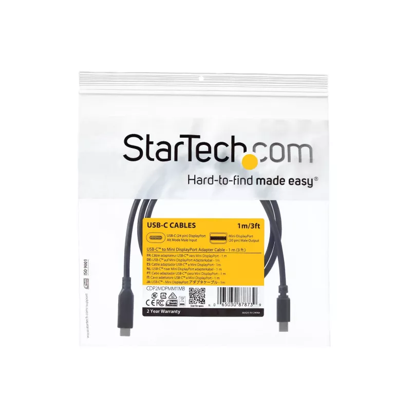 StarTech.com 1 m (3.3 ft.) USB-C į Mini DisplayPort kabelis – 4K 60Hz – juodas