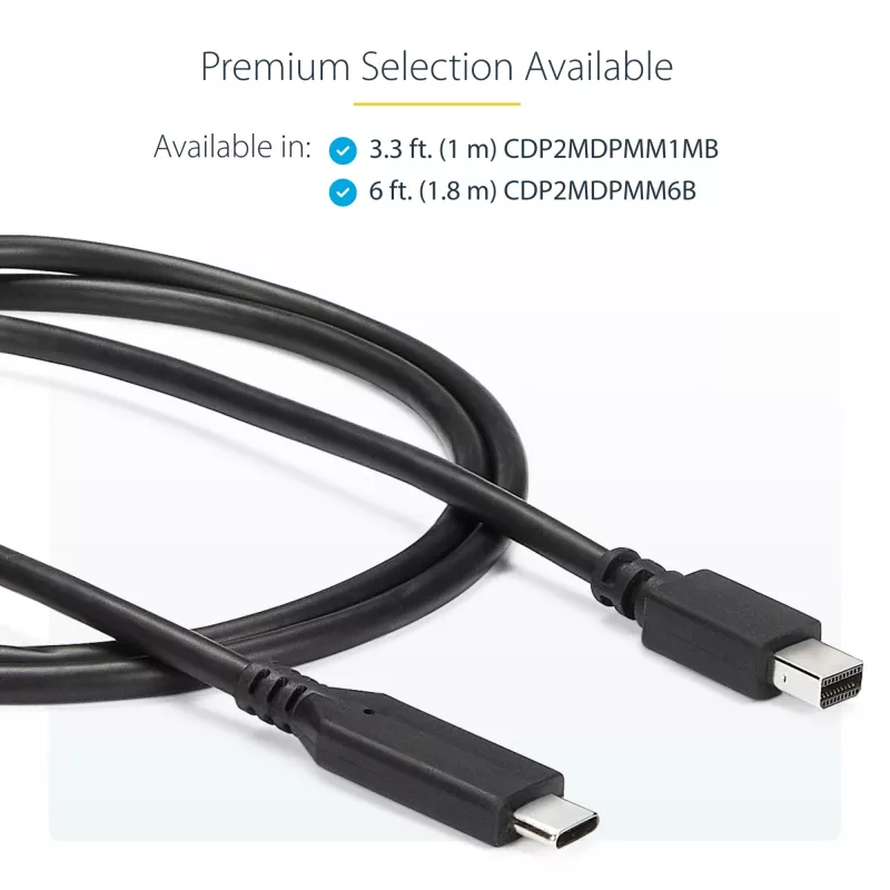 StarTech.com 1 m (3.3 ft.) USB-C į Mini DisplayPort kabelis – 4K 60Hz – juodas
