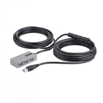 StarTech.com USB ilgintuvo šakotuvas, 10 m USB 3.0 ilginamasis kabelis su 4 prievadų USB-A šakotuvu, aktyvus / magistralės maitinamas USB kartotuvas, pridedamas pasirenkamas 20 W maitinimo šaltinis, ESD apsauga