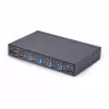 StarTech.com 4 prievadų KM jungiklis su pelės perjungimu, USB jungiklis klaviatūrai / pelei, 3,5 mm / USB garso, periferinių įrenginių bendrinimas 4 kompiuteriams, atitinka TAA