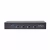 StarTech.com 4 prievadų KM jungiklis su pelės perjungimu, USB jungiklis klaviatūrai / pelei, 3,5 mm / USB garso, periferinių įrenginių bendrinimas 4 kompiuteriams, atitinka TAA