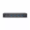 StarTech.com 4 prievadų KM jungiklis su pelės perjungimu, USB jungiklis klaviatūrai / pelei, 3,5 mm / USB garso, periferinių įrenginių bendrinimas 4 kompiuteriams, atitinka TAA