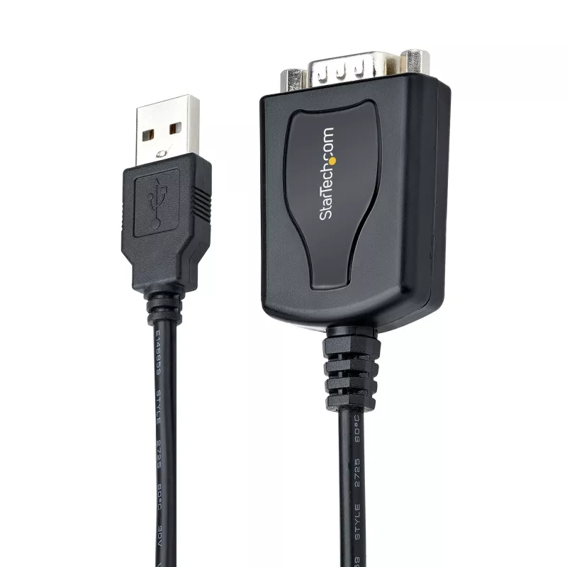 StarTech.com 3 pėdų (1 m) USB–nuoseklioji sąsaja laidas su COM prievado išsaugojimu, DB9 kištukas RS232 į USB keitiklis, USB–nuoseklioji sąsaja adapteris, skirtas PLC/spausdintuvui/skaitytuvui, Prolific lustų rinkinys, Windows/Mac