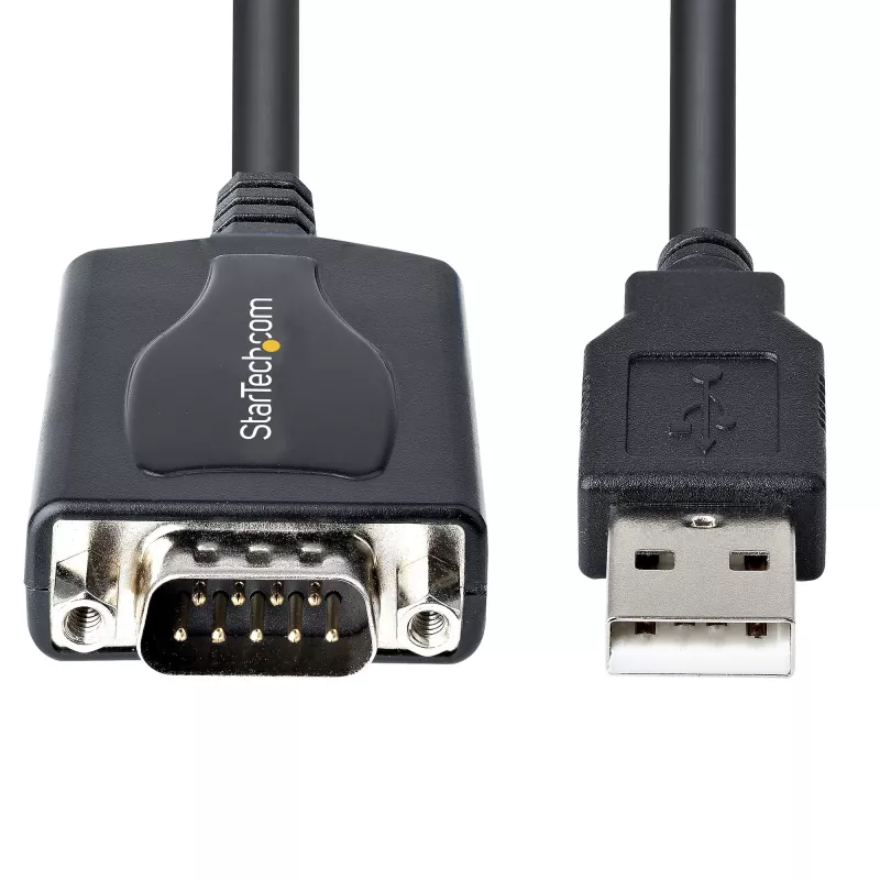StarTech.com 3 pėdų (1 m) USB–nuoseklioji sąsaja laidas su COM prievado išsaugojimu, DB9 kištukas RS232 į USB keitiklis, USB–nuoseklioji sąsaja adapteris, skirtas PLC/spausdintuvui/skaitytuvui, Prolific lustų rinkinys, Windows/Mac