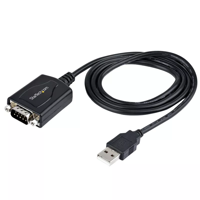 StarTech.com 3 pėdų (1 m) USB–nuoseklioji sąsaja laidas su COM prievado išsaugojimu, DB9 kištukas RS232 į USB keitiklis, USB–nuoseklioji sąsaja adapteris, skirtas PLC/spausdintuvui/skaitytuvui, Prolific lustų rinkinys, Windows/Mac