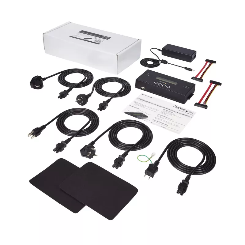 StarTech.com 1:1 autonominis standžiųjų diskų kopijuoklis ir trintuvas, SAS ir SATA HDD/SSD klonuoklis/kopijuoklis, standžiųjų diskų kopijuoklis ir valytuvas, LCD ekranas, TAA atitinkantis