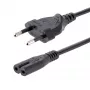StarTech.com 1 m (3 pėd.) nešiojamojo kompiuterio maitinimo laidas, EU kištukas į C7, 2,5 A 250 V, 18AWG, nešiojamojo kompiuterio pakaitinis laidas, spausdintuvo maitinimo kabelis, nešiojamojo kompiuterio įkroviklio laidas, nešiojamojo kompiuterio maitinimo bloko laidas – UL sąraše