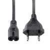 StarTech.com 1 m (3 pėd.) nešiojamojo kompiuterio maitinimo laidas, EU kištukas į C7, 2,5 A 250 V, 18AWG, nešiojamojo kompiuterio pakaitinis laidas, spausdintuvo maitinimo kabelis, nešiojamojo kompiuterio įkroviklio laidas, nešiojamojo kompiuterio maitinimo bloko laidas – UL sąraše