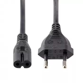 StarTech.com 1 m (3 pėd.) nešiojamojo kompiuterio maitinimo laidas, EU kištukas į C7, 2,5 A 250 V, 18AWG, nešiojamojo kompiuterio pakaitinis laidas, spausdintuvo maitinimo kabelis, nešiojamojo kompiuterio įkroviklio laidas, nešiojamojo kompiuterio maitinimo bloko laidas – UL sąraše