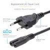 StarTech.com 1 m (3 pėd.) nešiojamojo kompiuterio maitinimo laidas, EU kištukas į C7, 2,5 A 250 V, 18AWG, nešiojamojo kompiuterio pakaitinis laidas, spausdintuvo maitinimo kabelis, nešiojamojo kompiuterio įkroviklio laidas, nešiojamojo kompiuterio maitinimo bloko laidas – UL sąraše
