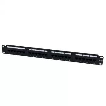 StarTech.com 24 prievadų 1U montuojamas stelaže Cat 6 110 jungčių skydelis, RJ-45, stelažinis montavimas, 1U, juoda, RoHS, CE, ETl, UL
