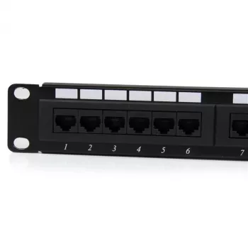 StarTech.com 24 prievadų 1U montuojamas stelaže Cat 6 110 jungčių skydelis, RJ-45, stelažinis montavimas, 1U, juoda, RoHS, CE, ETl, UL