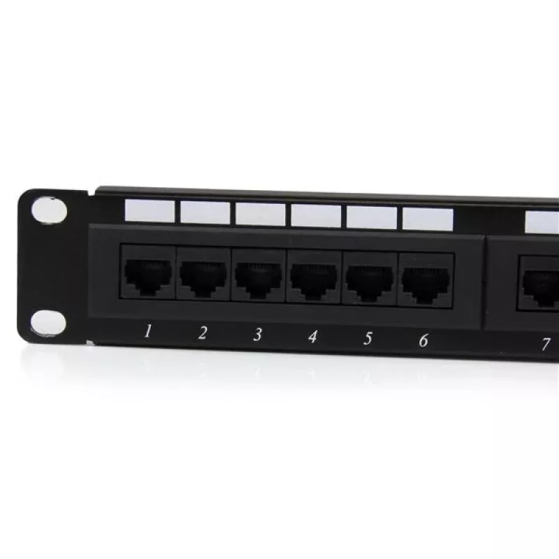 StarTech.com 24 prievadų 1U montuojamas stelaže Cat 6 110 jungčių skydelis, RJ-45, stelažinis montavimas, 1U, juoda, RoHS, CE, ETl, UL