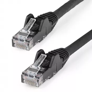 StarTech.com 15 m CAT6 eterneto kabelis – LSZH (mažai dūmų, be halogenų) – 10 Gigabit 250 MHz 100 W PoE RJ45 10GbE UTP tinklo komutacinis kabelis be užkabinimo su įtempimo sumažinimu – juodas, CAT 6, ETL patvirtintas, 24AWG