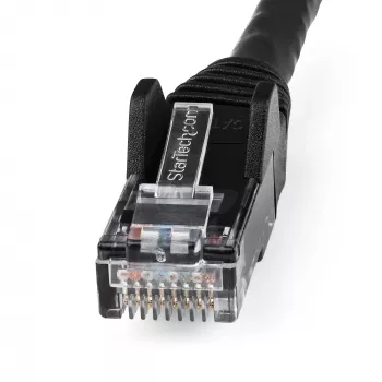 StarTech.com 15 m CAT6 eterneto kabelis – LSZH (mažai dūmų, be halogenų) – 10 Gigabit 250 MHz 100 W PoE RJ45 10GbE UTP tinklo komutacinis kabelis be užkabinimo su įtempimo sumažinimu – juodas, CAT 6, ETL patvirtintas, 24AWG