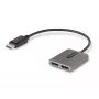 StarTech.com 2 prievadų DisplayPort MST šakotuvas, dviguba 4K 60 Hz, DP į 2x DisplayPort monitorių adapteris, DP 1.4 kelių monitorių vaizdo adapteris, 1 pėdos (30 cm) įmontuotas laidas, maitinamas per USB, tik Windows