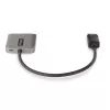 StarTech.com 2 prievadų DisplayPort MST šakotuvas, dviguba 4K 60 Hz, DP į 2x DisplayPort monitorių adapteris, DP 1.4 kelių monitorių vaizdo adapteris, 1 pėdos (30 cm) įmontuotas laidas, maitinamas per USB, tik Windows
