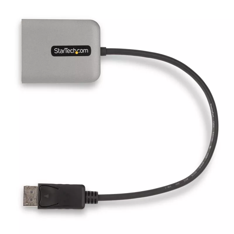 StarTech.com 2 prievadų DisplayPort MST šakotuvas, dviguba 4K 60 Hz, DP į 2x DisplayPort monitorių adapteris, DP 1.4 kelių monitorių vaizdo adapteris, 1 pėdos (30 cm) įmontuotas laidas, maitinamas per USB, tik Windows