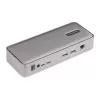 StarTech.com USB-C KVM prijungimo stotelė dviem nešiojamiesiems kompiuteriams, dviejų monitorių 4K 60Hz DisplayPort dokas, 5 prievadų USB šakotuvas, GbE, 90W/45W maitinimo tiekimas dviem nešiojamiesiems kompiuteriams, Windows/Mac, 2 kompiuterių KVM dokas – TAA