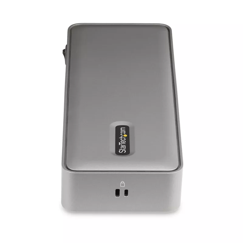 StarTech.com USB-C KVM prijungimo stotelė dviem nešiojamiesiems kompiuteriams, dviejų monitorių 4K 60Hz DisplayPort dokas, 5 prievadų USB šakotuvas, GbE, 90W/45W maitinimo tiekimas dviem nešiojamiesiems kompiuteriams, Windows/Mac, 2 kompiuterių KVM dokas – TAA