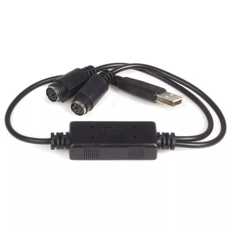 StarTech.com USB į PS/2 adapteris - klaviatūra ir pelė, 0,435 m, juoda, 1 - USB A, 2 - DIN 6, 46 g, 142 mm, 175 mm