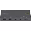 StarTech.com 2 prievadų hibridinis USB-A + HDMI ir USB-C KVM jungiklis - vienas 4K 60Hz HDMI 2.0 monitorius - kompaktiškas stalinio ir/ar nešiojamojo kompiuterio HDMI KVM jungiklis - maitinamas per USB magistralę - suderinamas su Thunderbolt 3