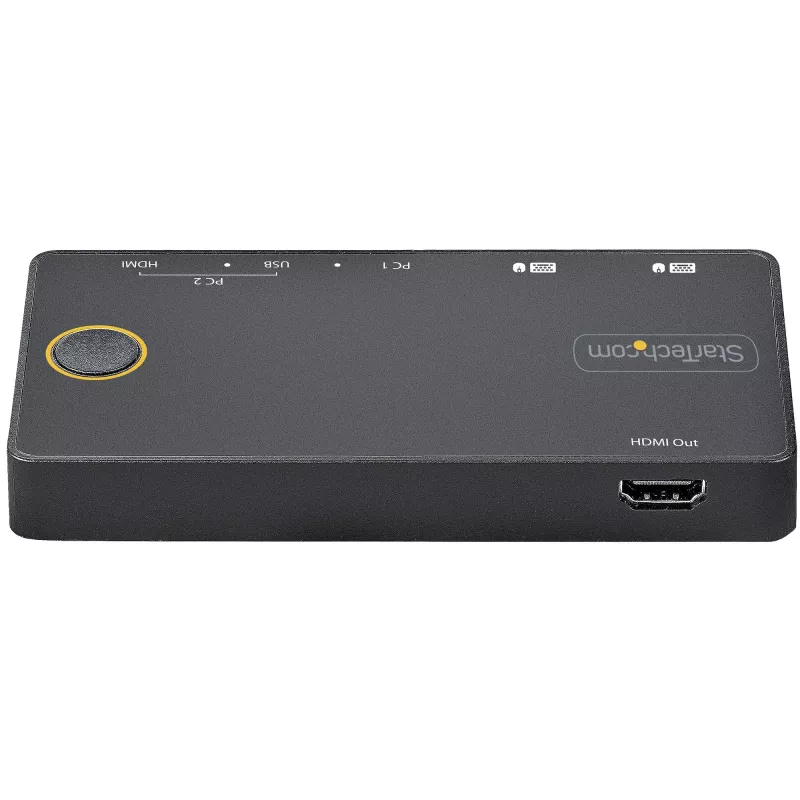 StarTech.com 2 prievadų hibridinis USB-A + HDMI ir USB-C KVM jungiklis - vienas 4K 60Hz HDMI 2.0 monitorius - kompaktiškas stalinio ir/ar nešiojamojo kompiuterio HDMI KVM jungiklis - maitinamas per USB magistralę - suderinamas su Thunderbolt 3