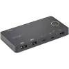 StarTech.com 2 prievadų hibridinis USB-A + HDMI ir USB-C KVM jungiklis - vienas 4K 60Hz HDMI 2.0 monitorius - kompaktiškas stalinio ir/ar nešiojamojo kompiuterio HDMI KVM jungiklis - maitinamas per USB magistralę - suderinamas su Thunderbolt 3