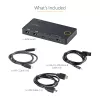 StarTech.com 2 prievadų hibridinis USB-A + HDMI ir USB-C KVM jungiklis - vienas 4K 60Hz HDMI 2.0 monitorius - kompaktiškas stalinio ir/ar nešiojamojo kompiuterio HDMI KVM jungiklis - maitinamas per USB magistralę - suderinamas su Thunderbolt 3