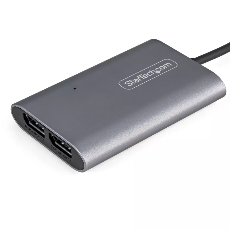 StarTech.com Thunderbolt į dviejų DisplayPort adapteris DP 1.4, du 4K 60Hz arba vienas 8K/5K Thunderbolt į DP keitiklis, 2x DisplayPort monitoriaus vaizdo adapteris - Mac ir Windows