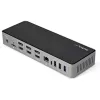 StarTech.com USB-C ir USB-A dokas – hibridinė universali trijų monitorių nešiojamojo kompiuterio prijungimo stotelė su DisplayPort ir HDMI 4K 60Hz – 85W energijos tiekimas, 6x USB šakotuvas, GbE, garso išvestis – USB 3.1 Gen 2 10Gbps – TAA